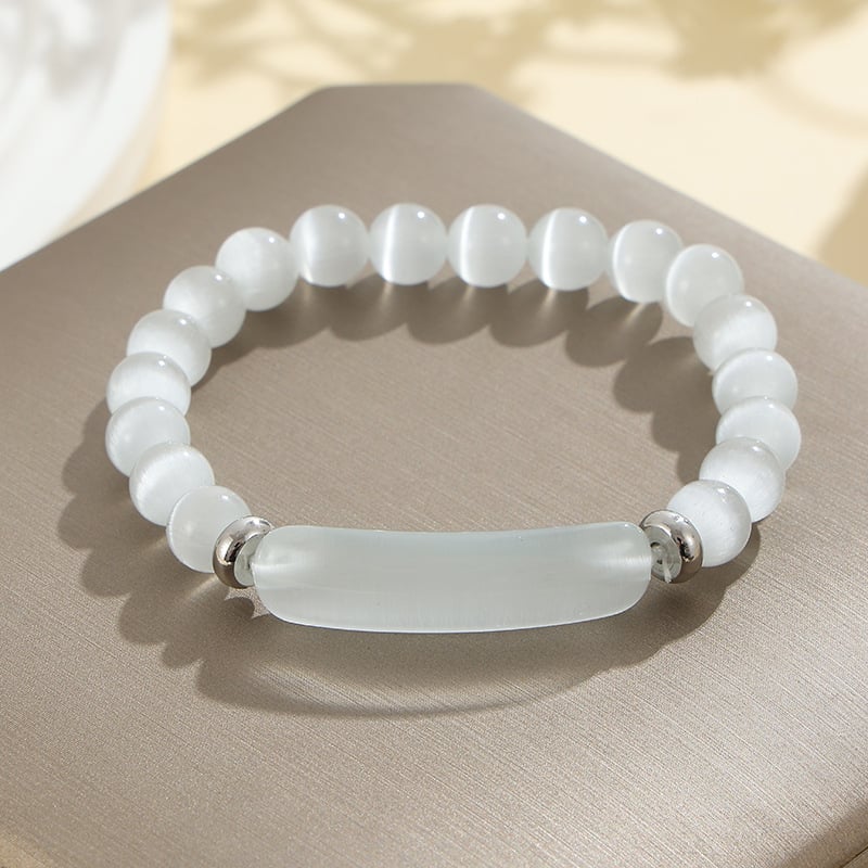 Ling shi dabīgā akmens rokassprādze, urbānais stils, universālais stils, apaļas pērlītes, rokdarbs