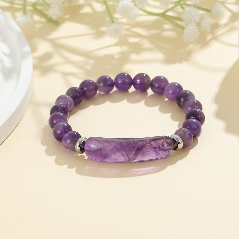 Ling shi dabīgā akmens rokassprādze, urbānais stils, universālais stils, apaļas pērlītes, rokdarbs