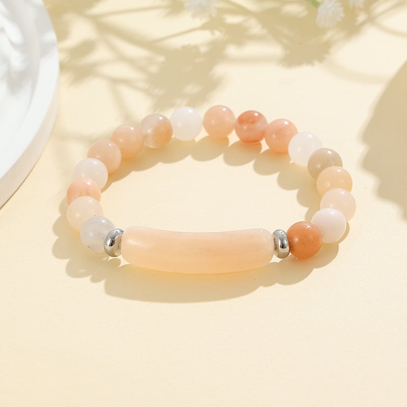 Ling shi dabīgā akmens rokassprādze, urbānais stils, universālais stils, apaļas pērlītes, rokdarbs