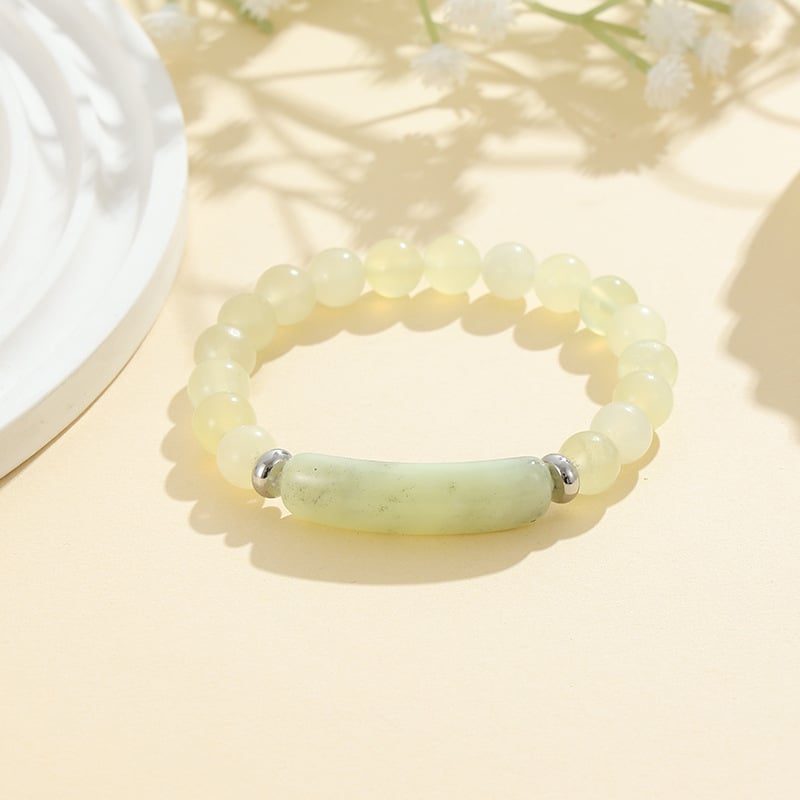 Ling shi dabīgā akmens rokassprādze, urbānais stils, universālais stils, apaļas pērlītes, rokdarbs