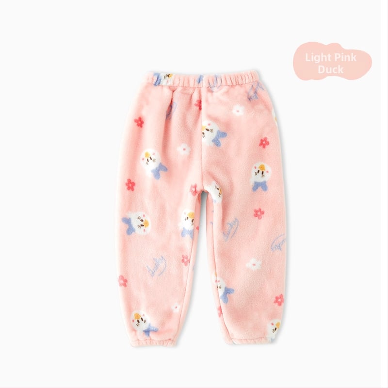 Vaikų flisinės kelnes su koralo velūru audiniu, 100% poliesteris, vidurinis juosmuo, kelnių ilgis, švelnus apdailos