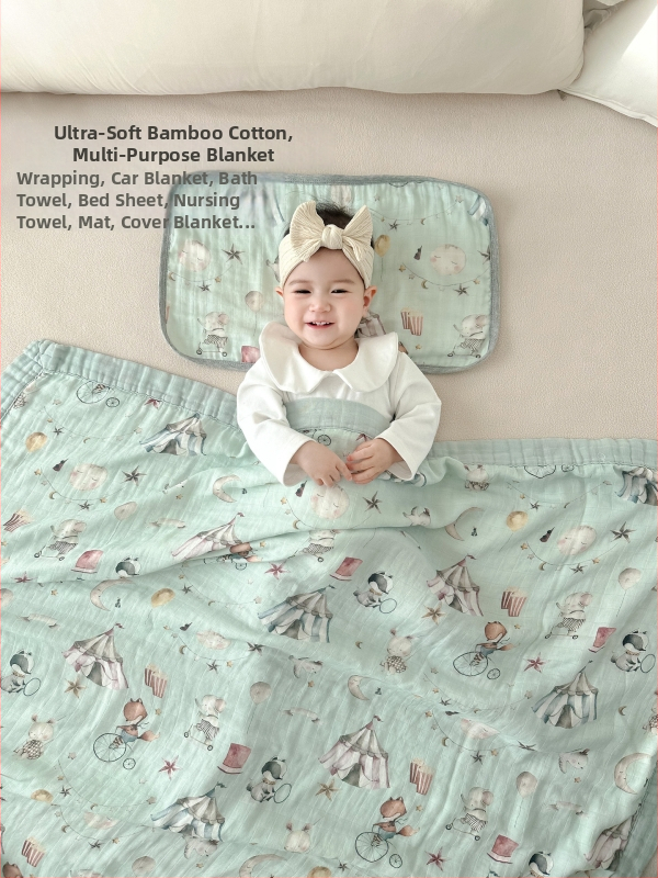 Keturių sluoksnių bambukinis-pamukinis pledas kūdikiams, saugos klasė A