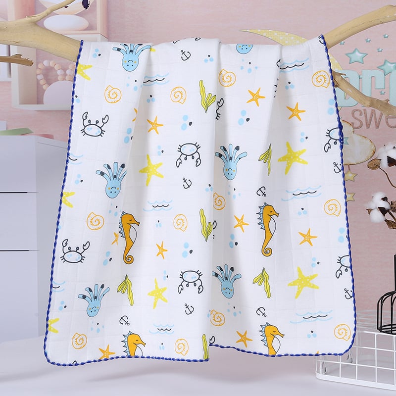 Naujagimio rankšluostis-wrapp iš 100% medvilnės, šiltas ir kvilintas, raštai: gyvūnai, languoti, animaciniai