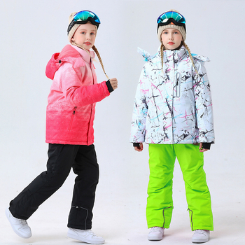 Bērnu slēpošanas komplekts ar siltinātu odere, ūdensizturīgs un vēja izturīgs, elpojošs ķīmisko šķiedru audums, pildījums imitācijas zīda kokvilna