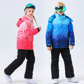 Bērnu slēpošanas komplekts ar siltinātu odere, ūdensizturīgs un vēja izturīgs, elpojošs ķīmisko šķiedru audums, pildījums imitācijas zīda kokvilna