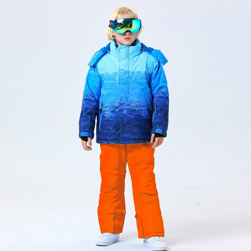 Bērnu slēpošanas komplekts ar siltinātu odere, ūdensizturīgs un vēja izturīgs, elpojošs ķīmisko šķiedru audums, pildījums imitācijas zīda kokvilna