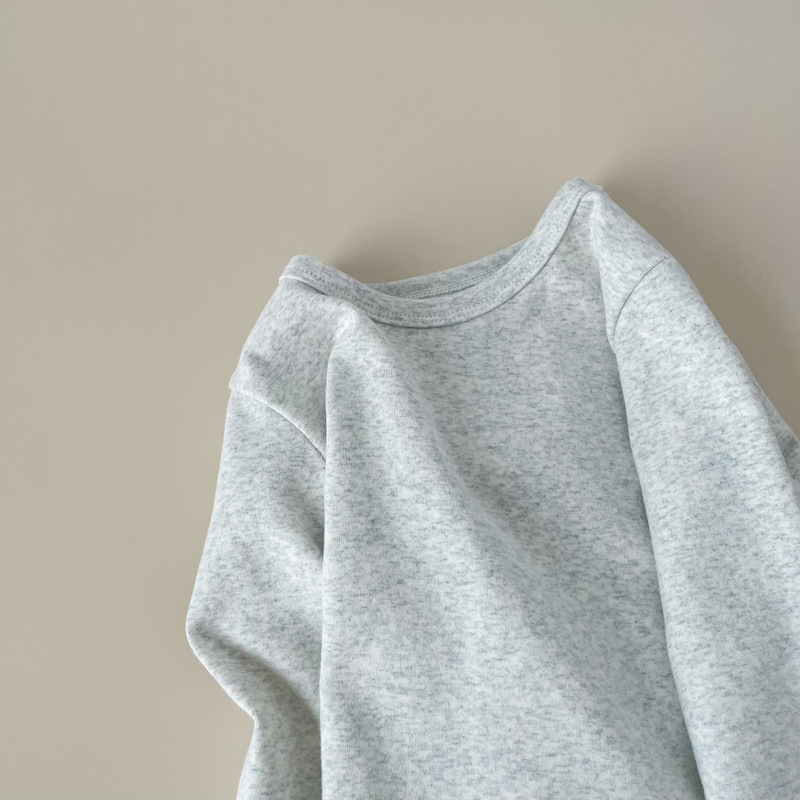 Vaikų ilgomis rankovėmis bazinis sluoksnis marškinėliai, 95,7% medvilnė, švelnus apdorojimas, apvali kaklo linija, tinkamas rudenį ir žiemai