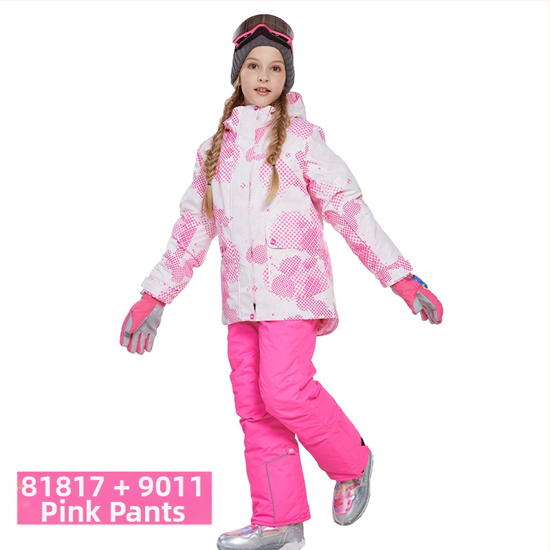 Phibee bērnu slēpošanas kostīms – elpojošs, ūdensizturīgs 5000, pret vēju, polāra flīsa oderējums, Space Cotton pildījums