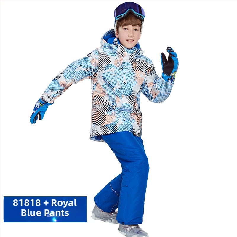 Phibee bērnu slēpošanas kostīms – elpojošs, ūdensizturīgs 5000, pret vēju, polāra flīsa oderējums, Space Cotton pildījums