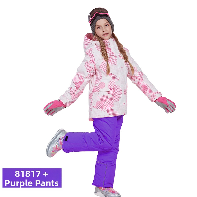 Phibee bērnu slēpošanas kostīms – elpojošs, ūdensizturīgs 5000, pret vēju, polāra flīsa oderējums, Space Cotton pildījums