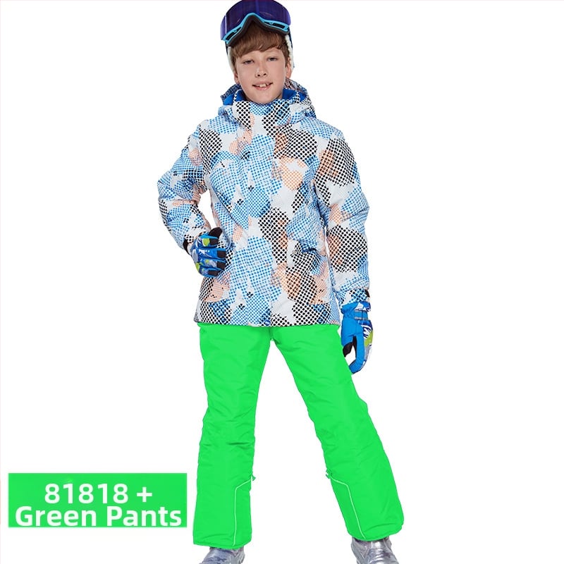 Phibee bērnu slēpošanas kostīms – elpojošs, ūdensizturīgs 5000, pret vēju, polāra flīsa oderējums, Space Cotton pildījums