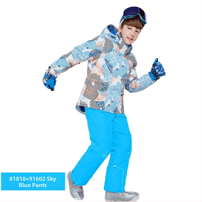 Phibee bērnu slēpošanas kostīms – elpojošs, ūdensizturīgs 5000, pret vēju, polāra flīsa oderējums, Space Cotton pildījums