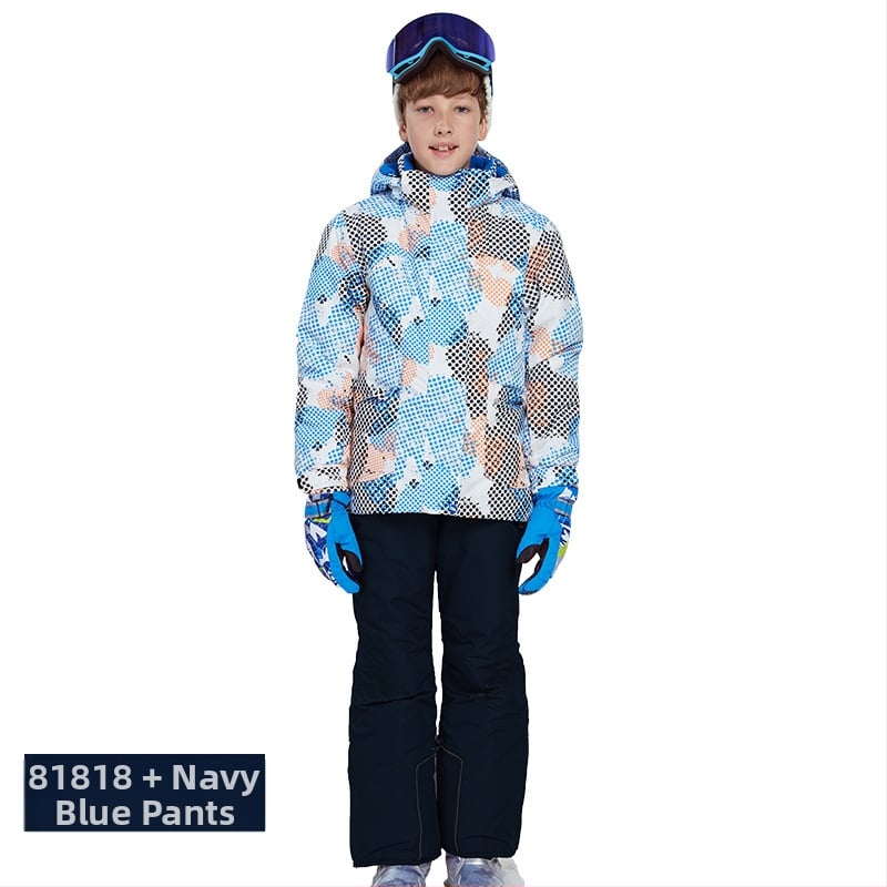 Phibee bērnu slēpošanas kostīms – elpojošs, ūdensizturīgs 5000, pret vēju, polāra flīsa oderējums, Space Cotton pildījums