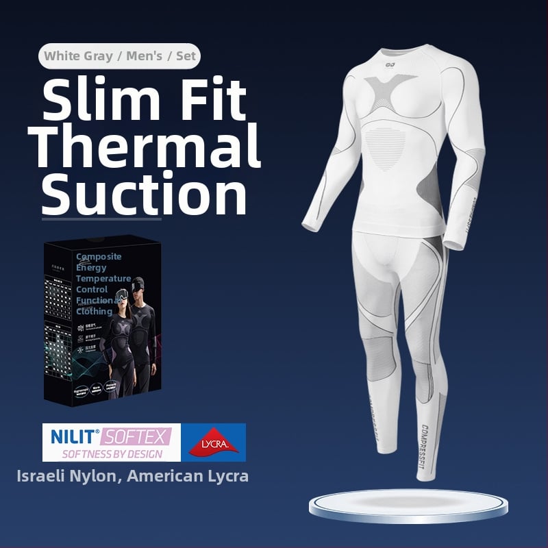 Rexchi terminis greitai džiūstantis apatinių komplektas su Lycra, dryžių raštas, unisex, kompresijos kirpimas, šiltas ir kvėpuojantis žiemai ir rudeniui