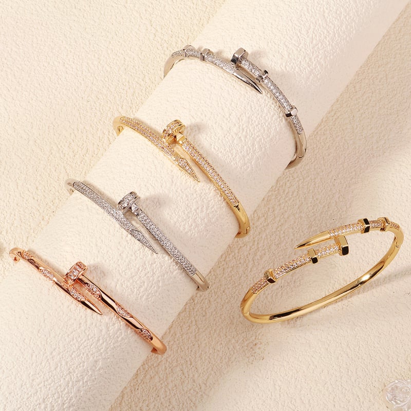 Vario lydinio apyrankė su cirkonio akmenimis, 15 g, originalus dizainas