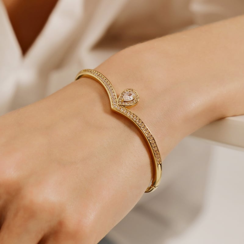 Vario lydinio apyrankė su cirkonio akmenimis, 15 g, originalus dizainas