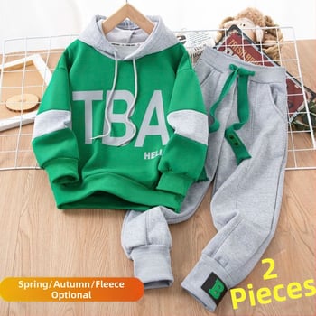 Vaikiškas dviejų dalių kostiumas su ilgomis rankovėmis (megztas audinys, triušio kailis 91–95%, pavasaris 2025)