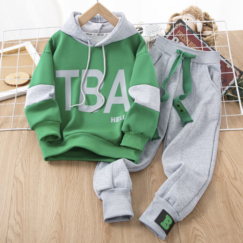 Vaikiškas dviejų dalių kostiumas su ilgomis rankovėmis (megztas audinys, triušio kailis 91–95%, pavasaris 2025)