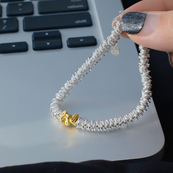 Гривна от медни мъниста с кръгли елементи, геометричен минималистичен дизайн за жени, електроплатиран завършек