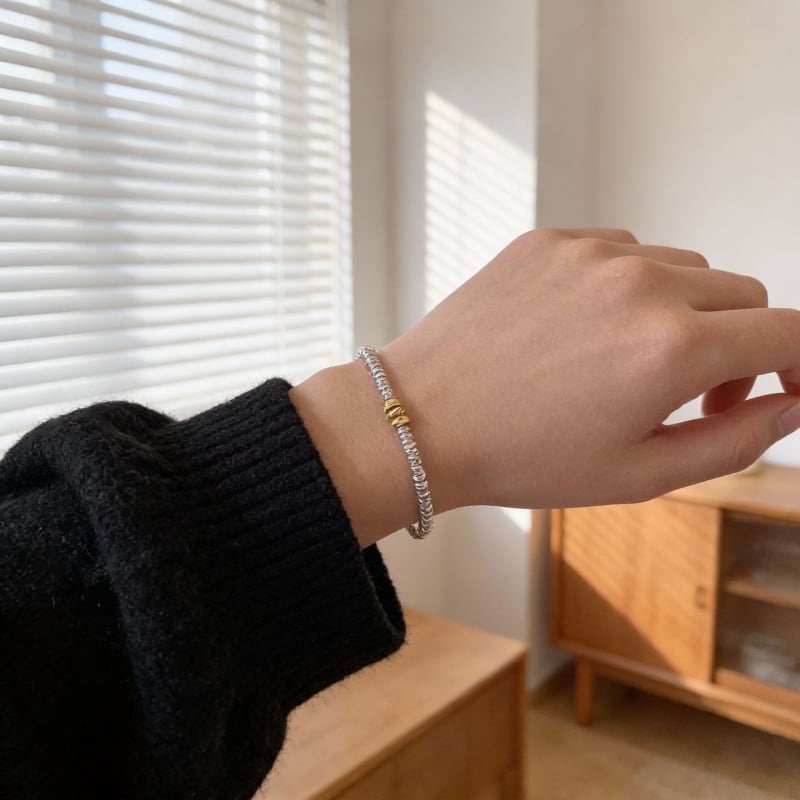 Гривна от медни мъниста с кръгли елементи, геометричен минималистичен дизайн за жени, електроплатиран завършек