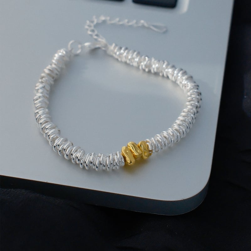 Гривна от медни мъниста с кръгли елементи, геометричен минималистичен дизайн за жени, електроплатиран завършек