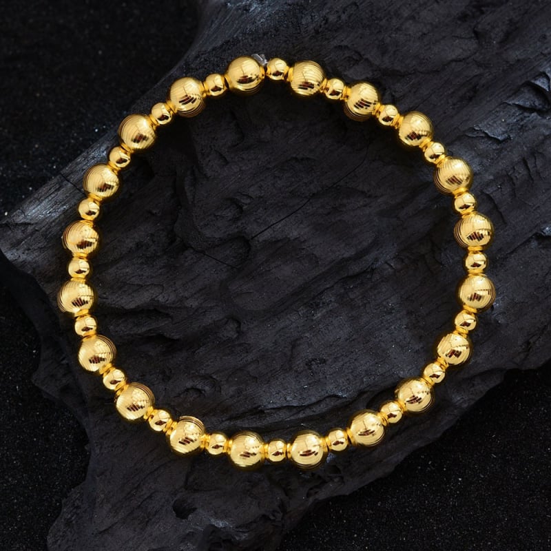 Гривна от медни мъниста с кръгли елементи, геометричен минималистичен дизайн за жени, електроплатиран завършек