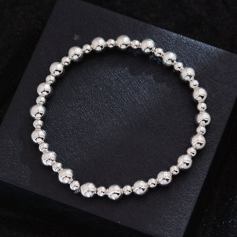 Гривна от медни мъниста с кръгли елементи, геометричен минималистичен дизайн за жени, електроплатиран завършек