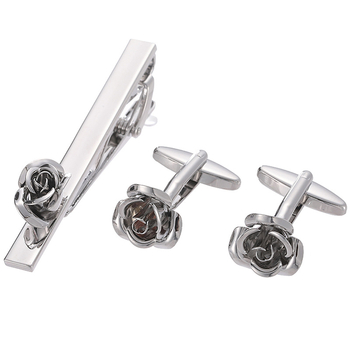 Apročių segtuko ir kaklaraiščių klipo rinkinys - Varis, Unisex, Geometrinis dizainas, Elektroplakavimas