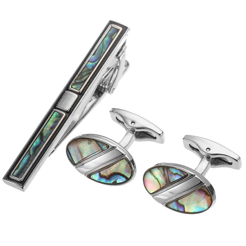 Apročių segtuko ir kaklaraiščių klipo rinkinys - Varis, Unisex, Geometrinis dizainas, Elektroplakavimas