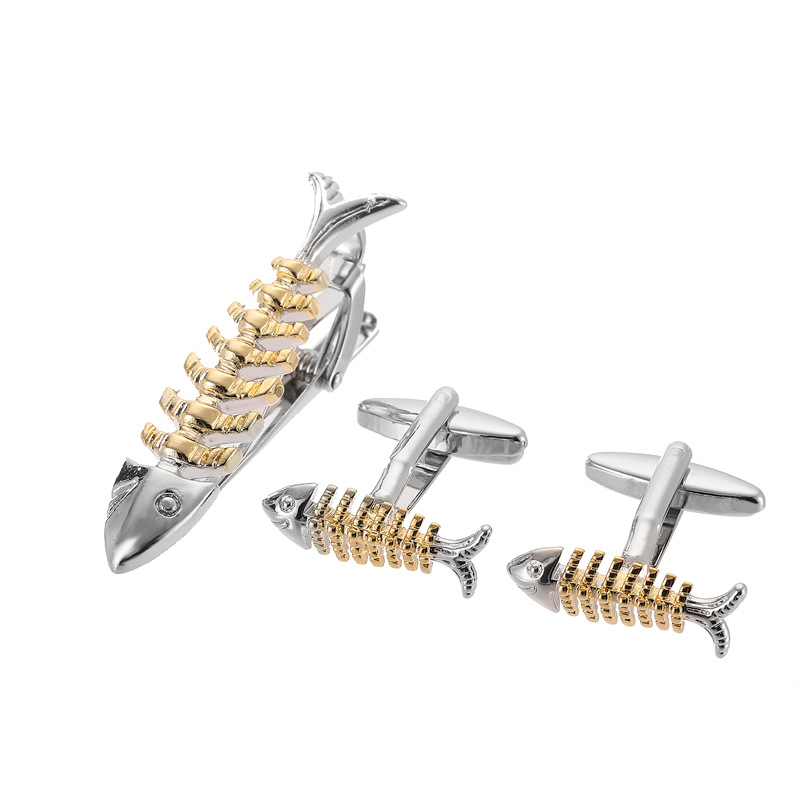 Apročių segtuko ir kaklaraiščių klipo rinkinys - Varis, Unisex, Geometrinis dizainas, Elektroplakavimas