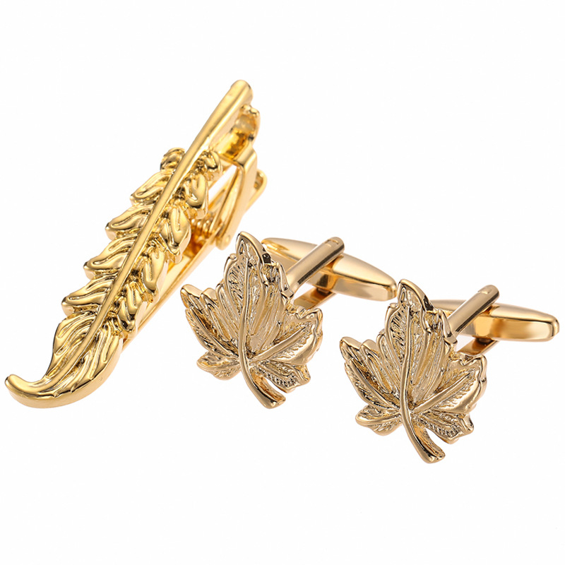 Apročių segtuko ir kaklaraiščių klipo rinkinys - Varis, Unisex, Geometrinis dizainas, Elektroplakavimas