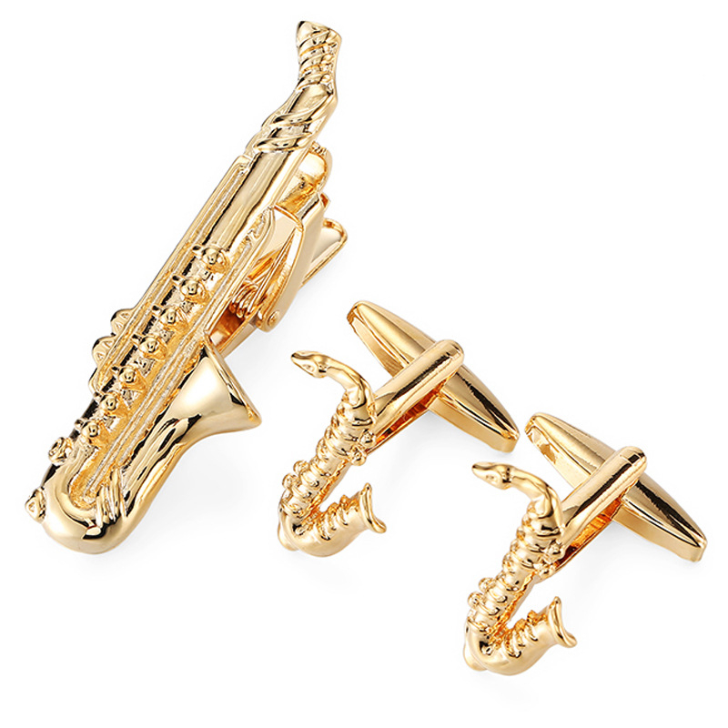 Apročių segtuko ir kaklaraiščių klipo rinkinys - Varis, Unisex, Geometrinis dizainas, Elektroplakavimas