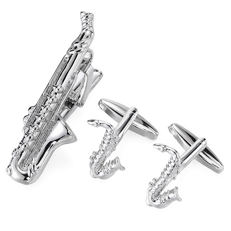 Apročių segtuko ir kaklaraiščių klipo rinkinys - Varis, Unisex, Geometrinis dizainas, Elektroplakavimas