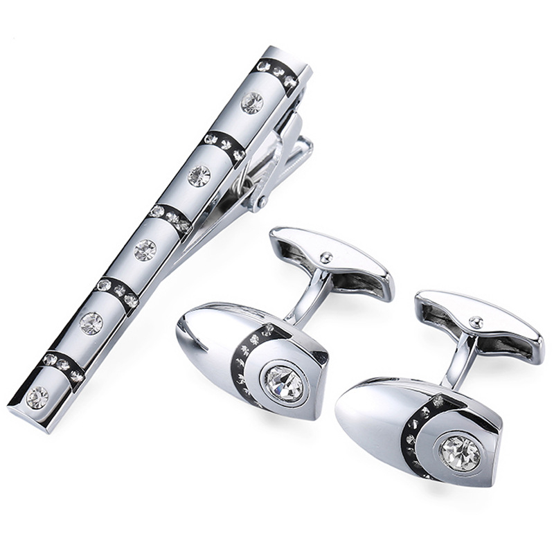 Apročių segtuko ir kaklaraiščių klipo rinkinys - Varis, Unisex, Geometrinis dizainas, Elektroplakavimas