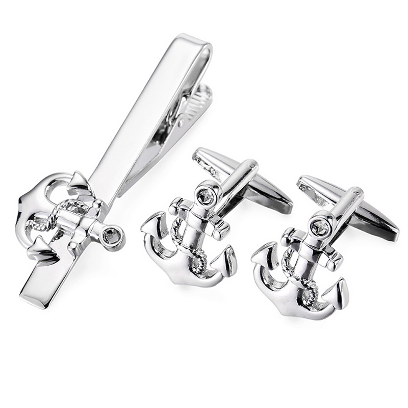 Apročių segtuko ir kaklaraiščių klipo rinkinys - Varis, Unisex, Geometrinis dizainas, Elektroplakavimas