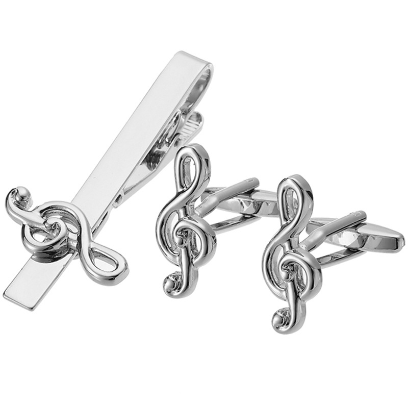 Apročių segtuko ir kaklaraiščių klipo rinkinys - Varis, Unisex, Geometrinis dizainas, Elektroplakavimas