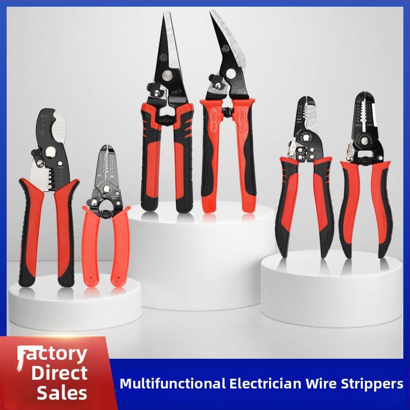 Daugiafunkcinės kabelių krimpavimo replės, manganinis plienas, elektrikams, aukšta kietumas, žnyplių tipas