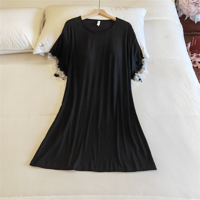 Комплект пижами от модал за жени, топ с кръгло деколте и ръкави 3/4, панталони, с подплънка за бюста, средно тегло модалова материя (161–180 г/м2)