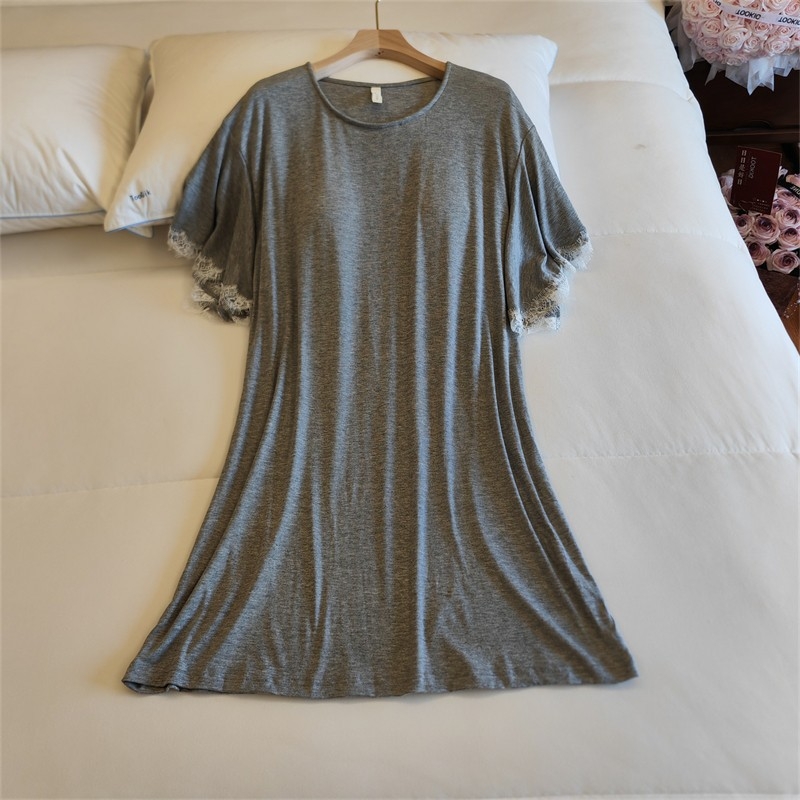 Комплект пижами от модал за жени, топ с кръгло деколте и ръкави 3/4, панталони, с подплънка за бюста, средно тегло модалова материя (161–180 г/м2)