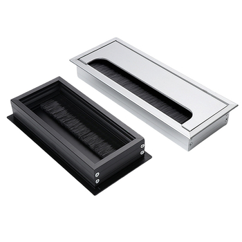 Haidi bos Hdbs kabelių dėžutė su šepetėliu skirta stalo kabelių tvarkymui - aliuminio lydinys, modernus minimalistinis dizainas