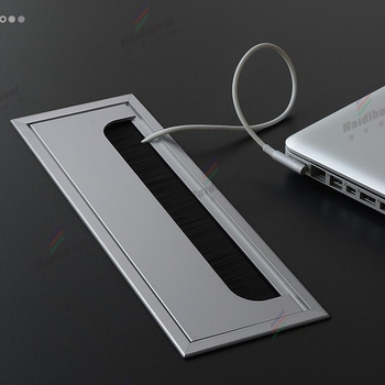 Haidi bos Hdbs kabelių dėžutė su šepetėliu skirta stalo kabelių tvarkymui - aliuminio lydinys, modernus minimalistinis dizainas