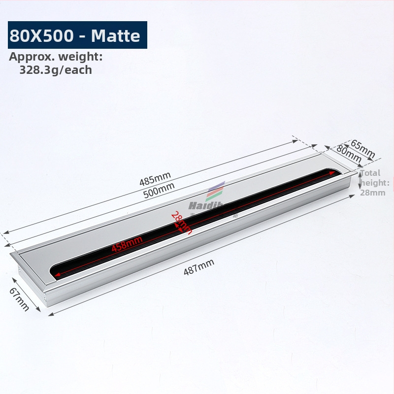 Haidi bos Hdbs kabelių dėžutė su šepetėliu skirta stalo kabelių tvarkymui - aliuminio lydinys, modernus minimalistinis dizainas