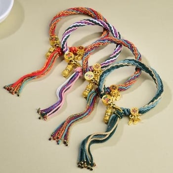 Rokassprādze, rokām adīta aukla, etniska stila, unisex (Materiāls: aukla; Pārstrādes tehnika: aušana; Pavasaris 2025; Zīmols: Dream cherish)