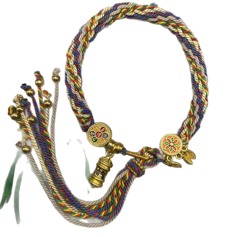 Rokassprādze, rokām adīta aukla, etniska stila, unisex (Materiāls: aukla; Pārstrādes tehnika: aušana; Pavasaris 2025; Zīmols: Dream cherish)