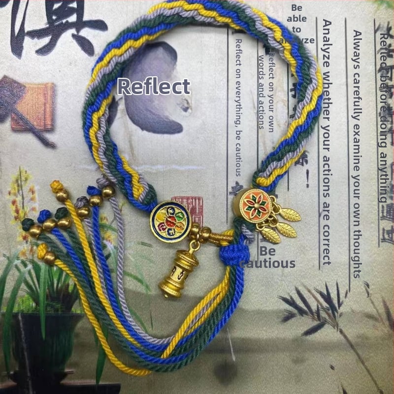 Rokassprādze, rokām adīta aukla, etniska stila, unisex (Materiāls: aukla; Pārstrādes tehnika: aušana; Pavasaris 2025; Zīmols: Dream cherish)