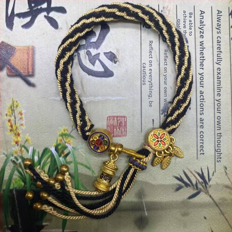 Rokassprādze, rokām adīta aukla, etniska stila, unisex (Materiāls: aukla; Pārstrādes tehnika: aušana; Pavasaris 2025; Zīmols: Dream cherish)