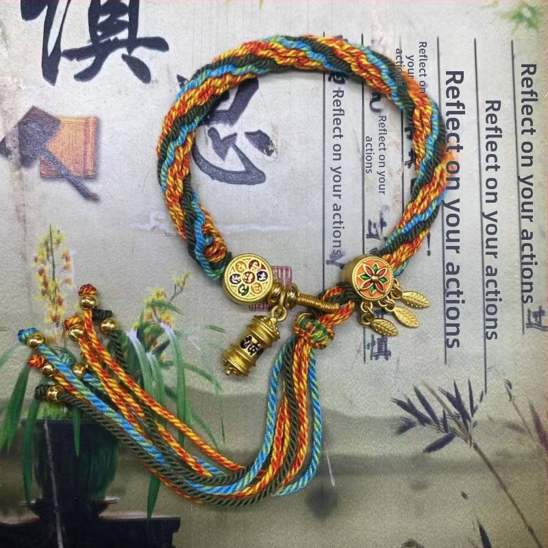 Rokassprādze, rokām adīta aukla, etniska stila, unisex (Materiāls: aukla; Pārstrādes tehnika: aušana; Pavasaris 2025; Zīmols: Dream cherish)