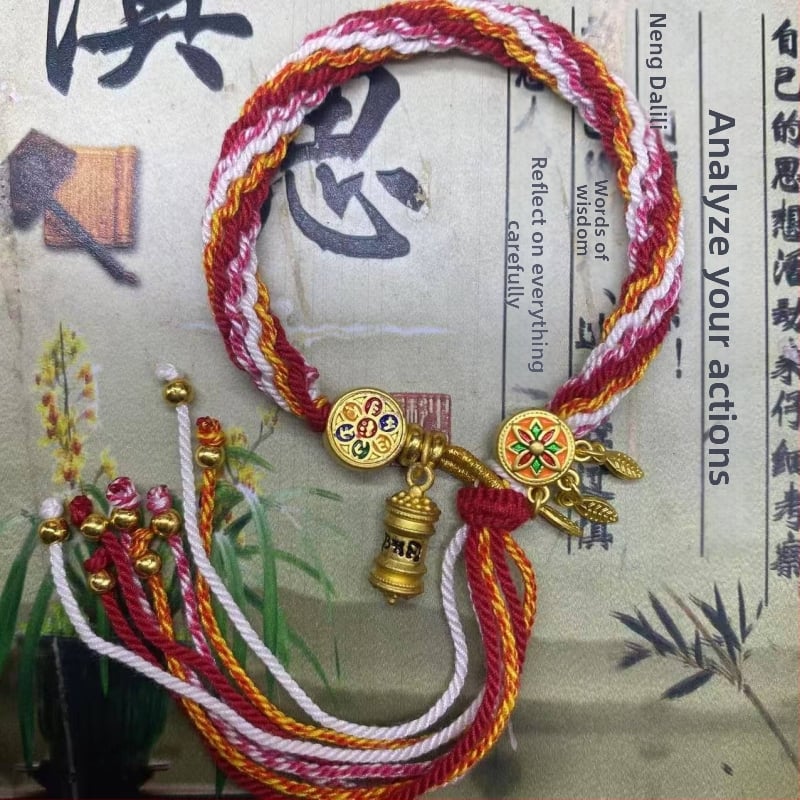 Rokassprādze, rokām adīta aukla, etniska stila, unisex (Materiāls: aukla; Pārstrādes tehnika: aušana; Pavasaris 2025; Zīmols: Dream cherish)