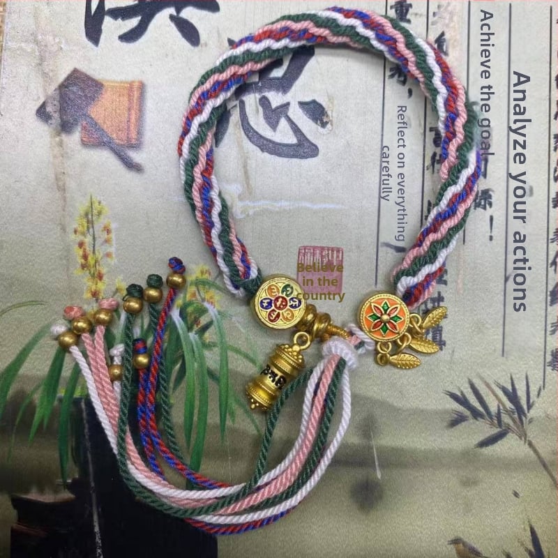 Rokassprādze, rokām adīta aukla, etniska stila, unisex (Materiāls: aukla; Pārstrādes tehnika: aušana; Pavasaris 2025; Zīmols: Dream cherish)