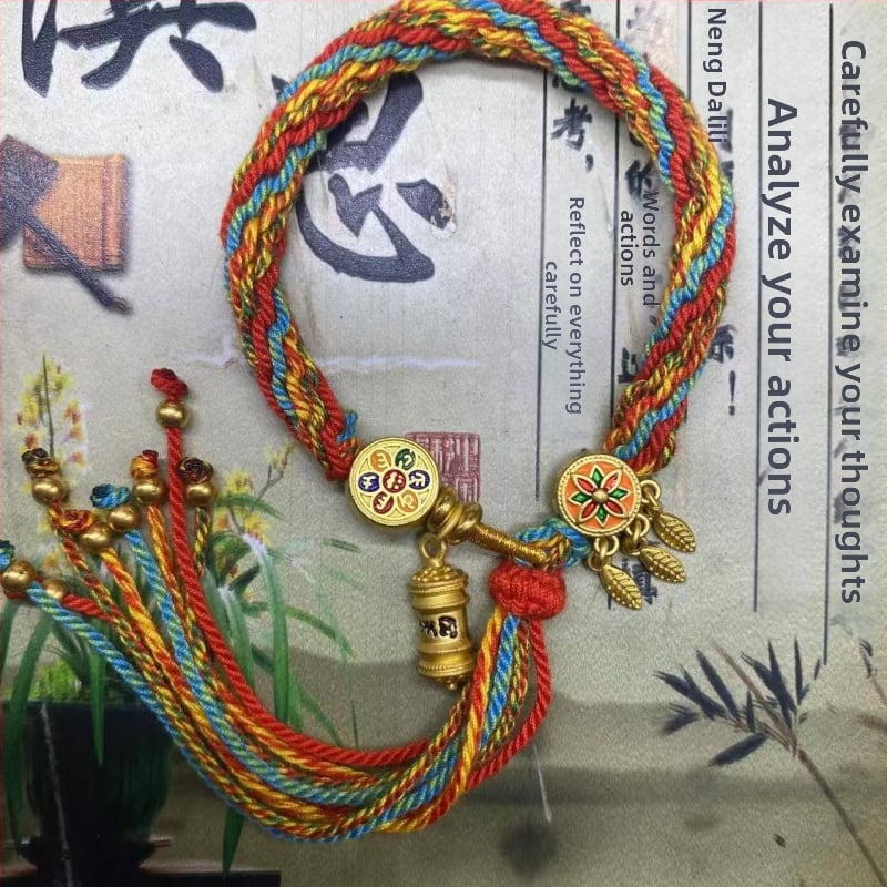 Rokassprādze, rokām adīta aukla, etniska stila, unisex (Materiāls: aukla; Pārstrādes tehnika: aušana; Pavasaris 2025; Zīmols: Dream cherish)